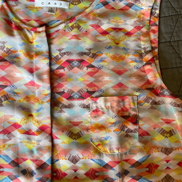 Cabi size L summer sleeveless blouse! Like new! Southwest, colorful, flattering - Picture 7 of 9